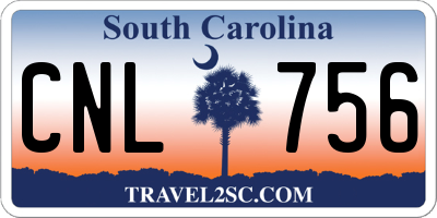 SC license plate CNL756