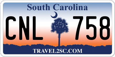 SC license plate CNL758