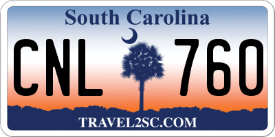 SC license plate CNL760