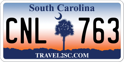 SC license plate CNL763