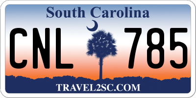 SC license plate CNL785