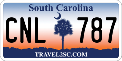 SC license plate CNL787