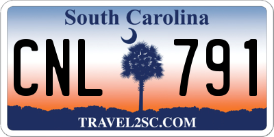 SC license plate CNL791