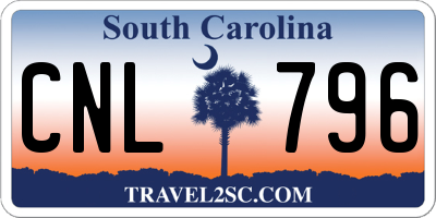 SC license plate CNL796