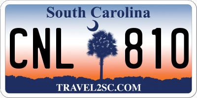 SC license plate CNL810