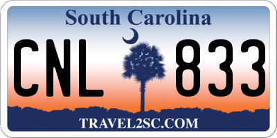 SC license plate CNL833
