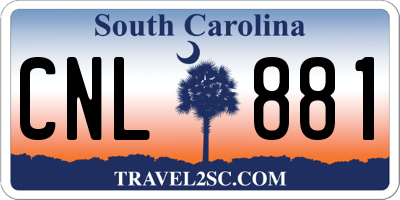 SC license plate CNL881