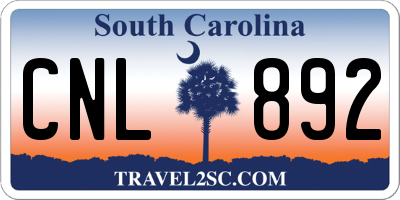 SC license plate CNL892