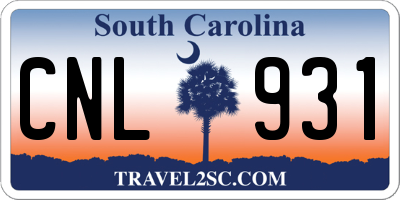 SC license plate CNL931