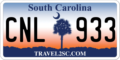 SC license plate CNL933