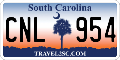 SC license plate CNL954