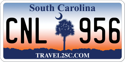 SC license plate CNL956