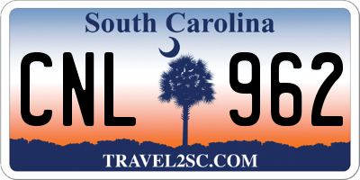 SC license plate CNL962