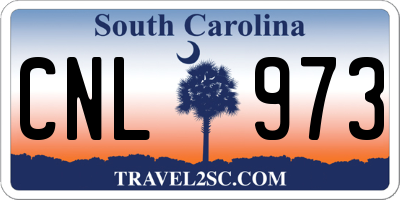 SC license plate CNL973
