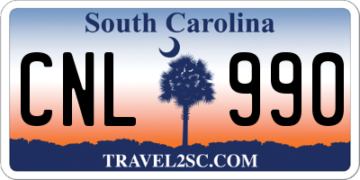 SC license plate CNL990
