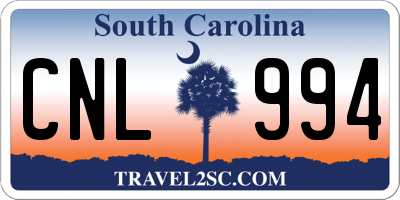 SC license plate CNL994