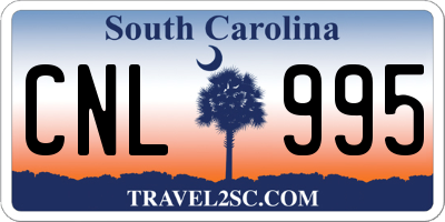 SC license plate CNL995