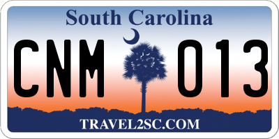 SC license plate CNM013