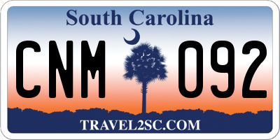 SC license plate CNM092