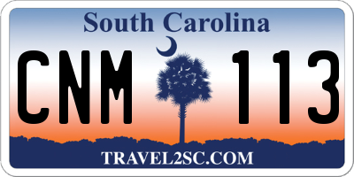 SC license plate CNM113