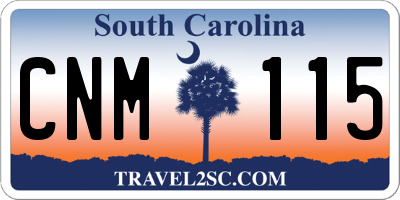 SC license plate CNM115