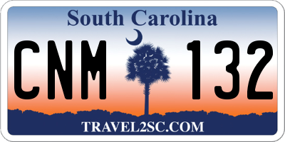 SC license plate CNM132