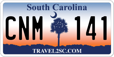 SC license plate CNM141