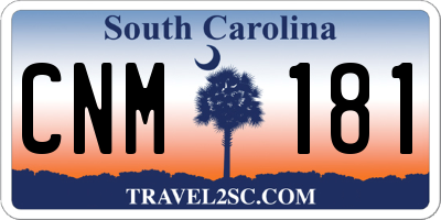 SC license plate CNM181