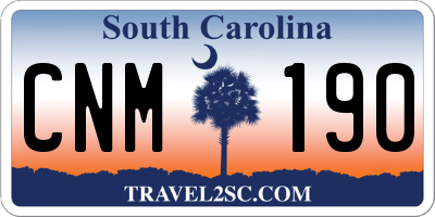SC license plate CNM190