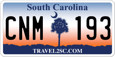 SC license plate CNM193