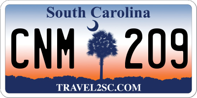 SC license plate CNM209