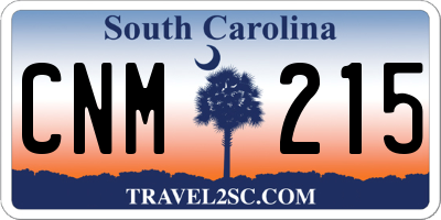 SC license plate CNM215