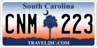 SC license plate CNM223