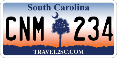 SC license plate CNM234
