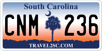 SC license plate CNM236