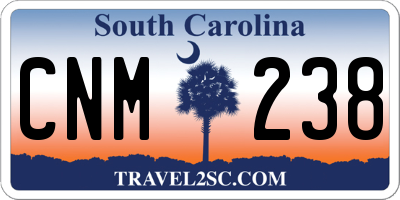 SC license plate CNM238