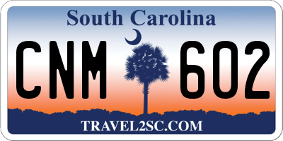 SC license plate CNM602