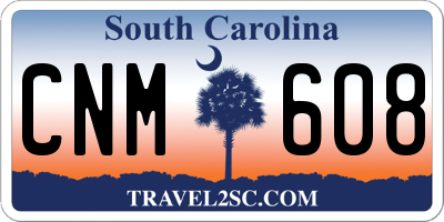 SC license plate CNM608