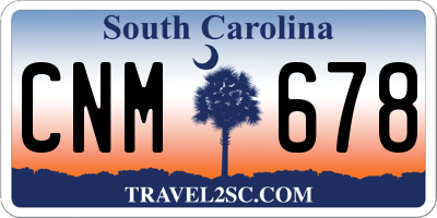SC license plate CNM678