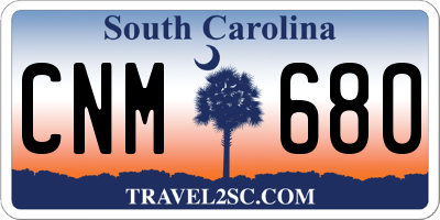 SC license plate CNM680