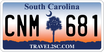 SC license plate CNM681