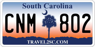 SC license plate CNM802