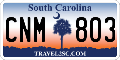 SC license plate CNM803