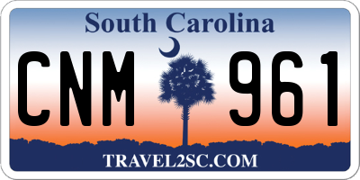 SC license plate CNM961