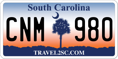 SC license plate CNM980