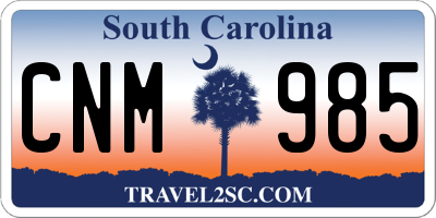 SC license plate CNM985