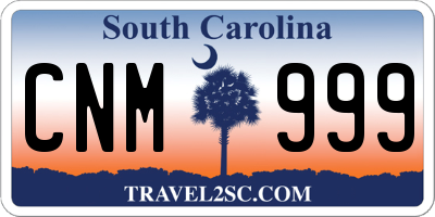 SC license plate CNM999