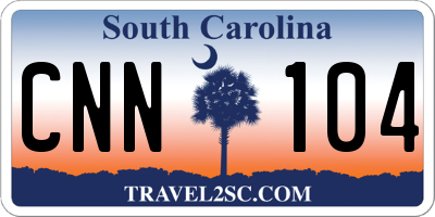SC license plate CNN104