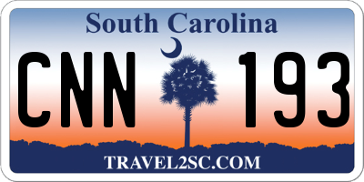 SC license plate CNN193