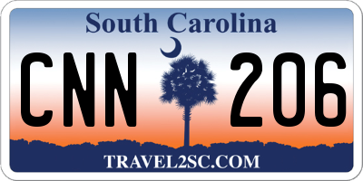 SC license plate CNN206